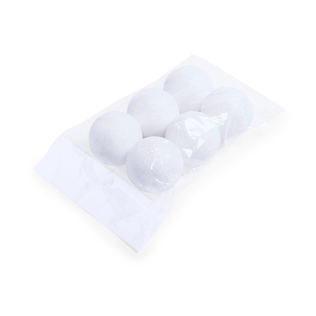 Conjunto de 6 Bolas Pinheiro Brancas