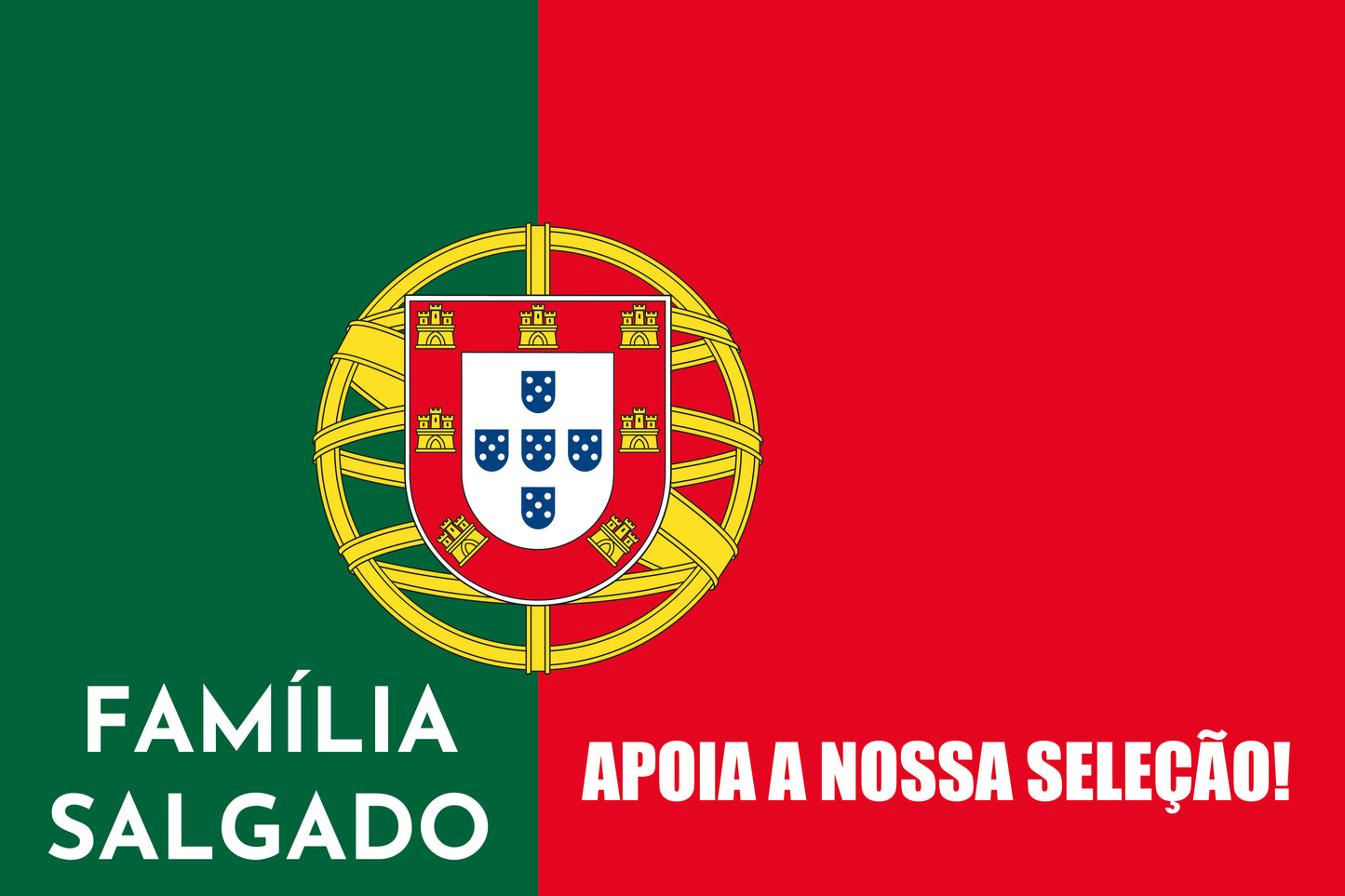 Bandeira Personalizada de Apoio à Seleção de Portugal