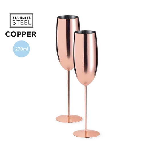 Copos de Champagne Cobre