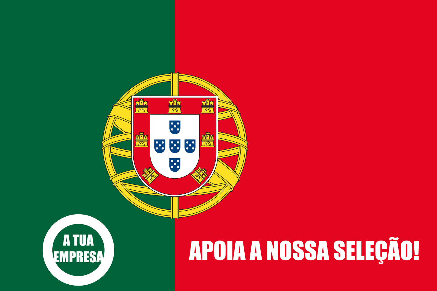 Bandeira Personalizada de Apoio à Seleção de Portugal