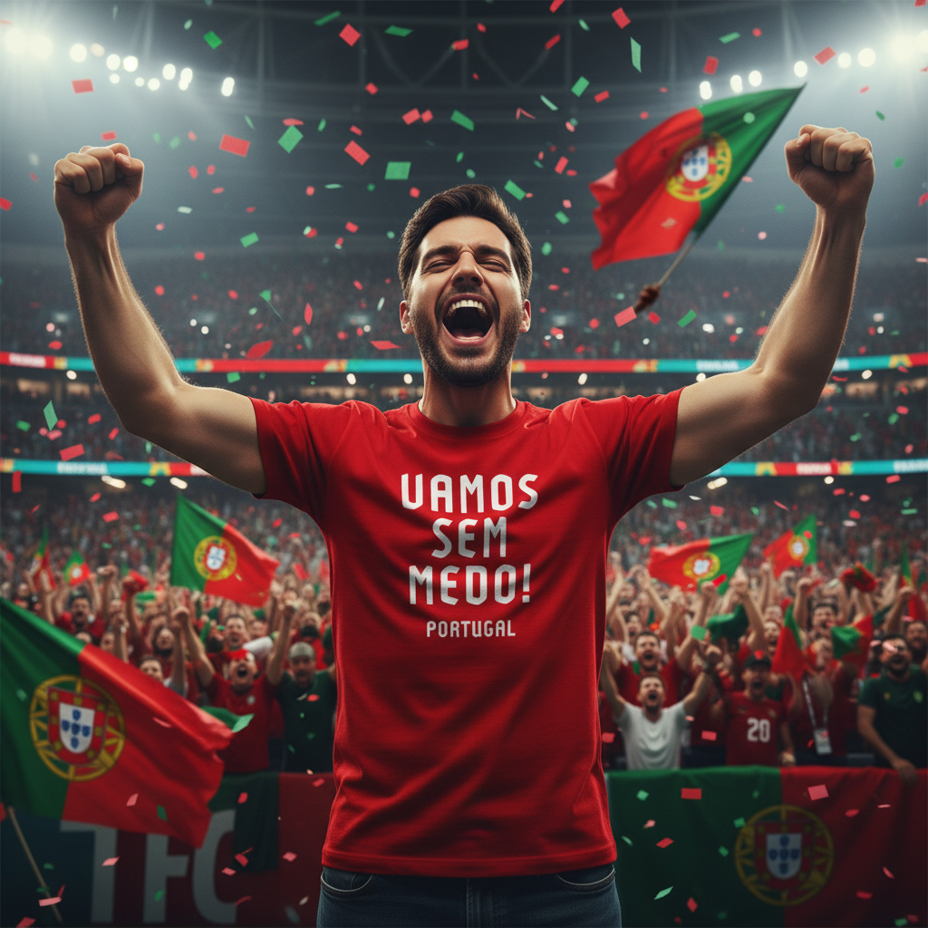 Tshirt Vermelha - Vamos Sem Medo Portugal